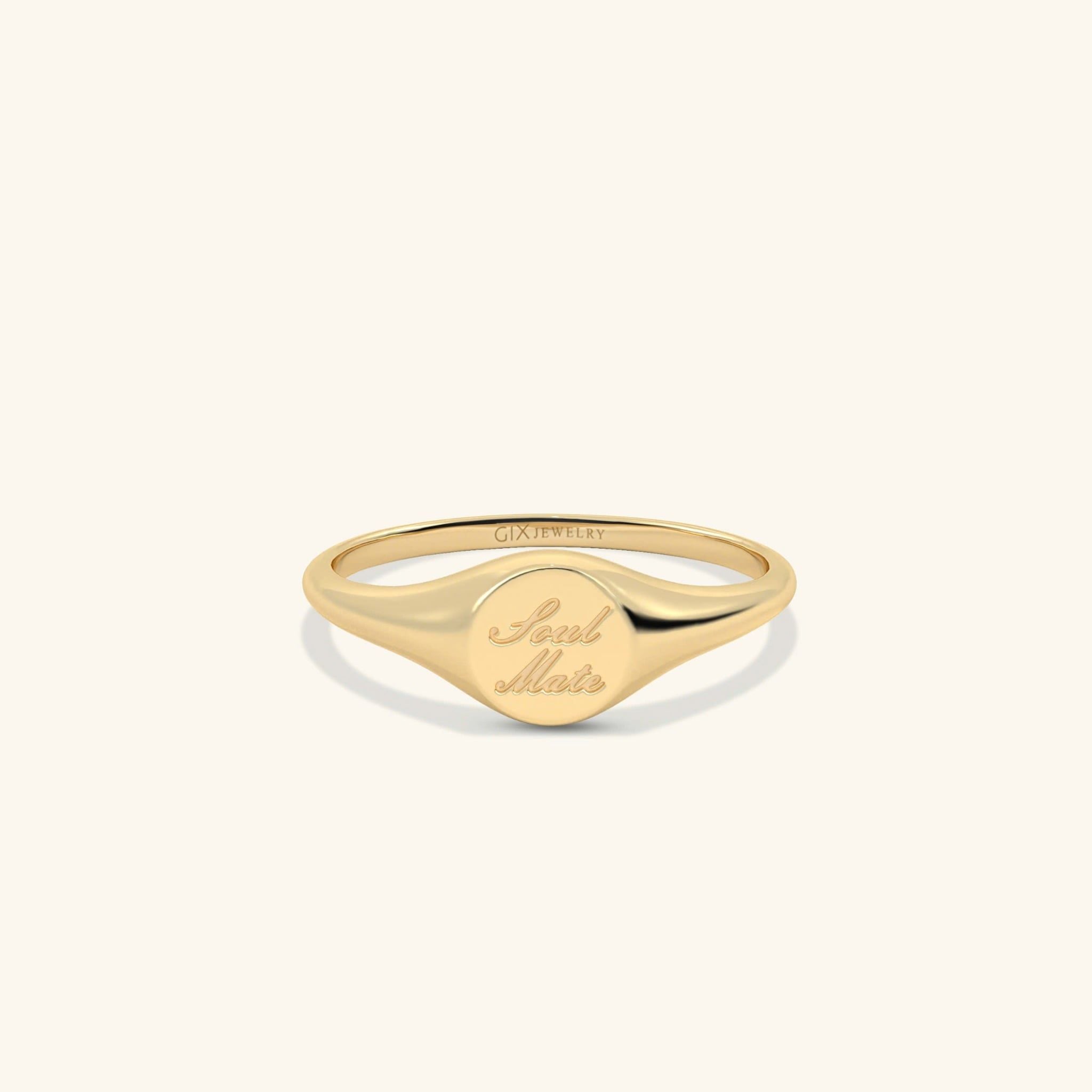  Nhẫn signet nam nữ bạc & vàng 18k - GNN25050166 | Gix Jewel 