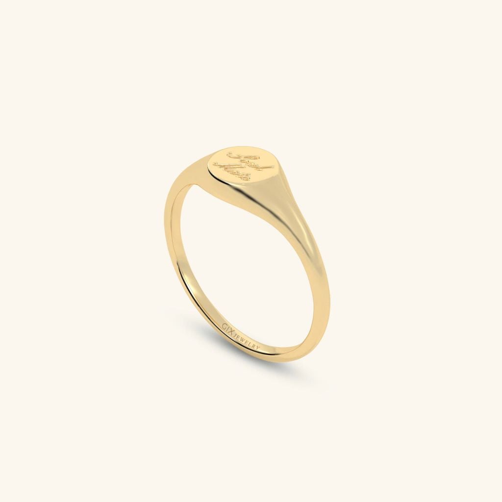  Nhẫn signet nam nữ bạc & vàng 18k - GNN25050166 | Gix Jewel 