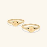  Nhẫn signet nam nữ bạc & vàng 18k - GNN25050161 | Gix Jewel 