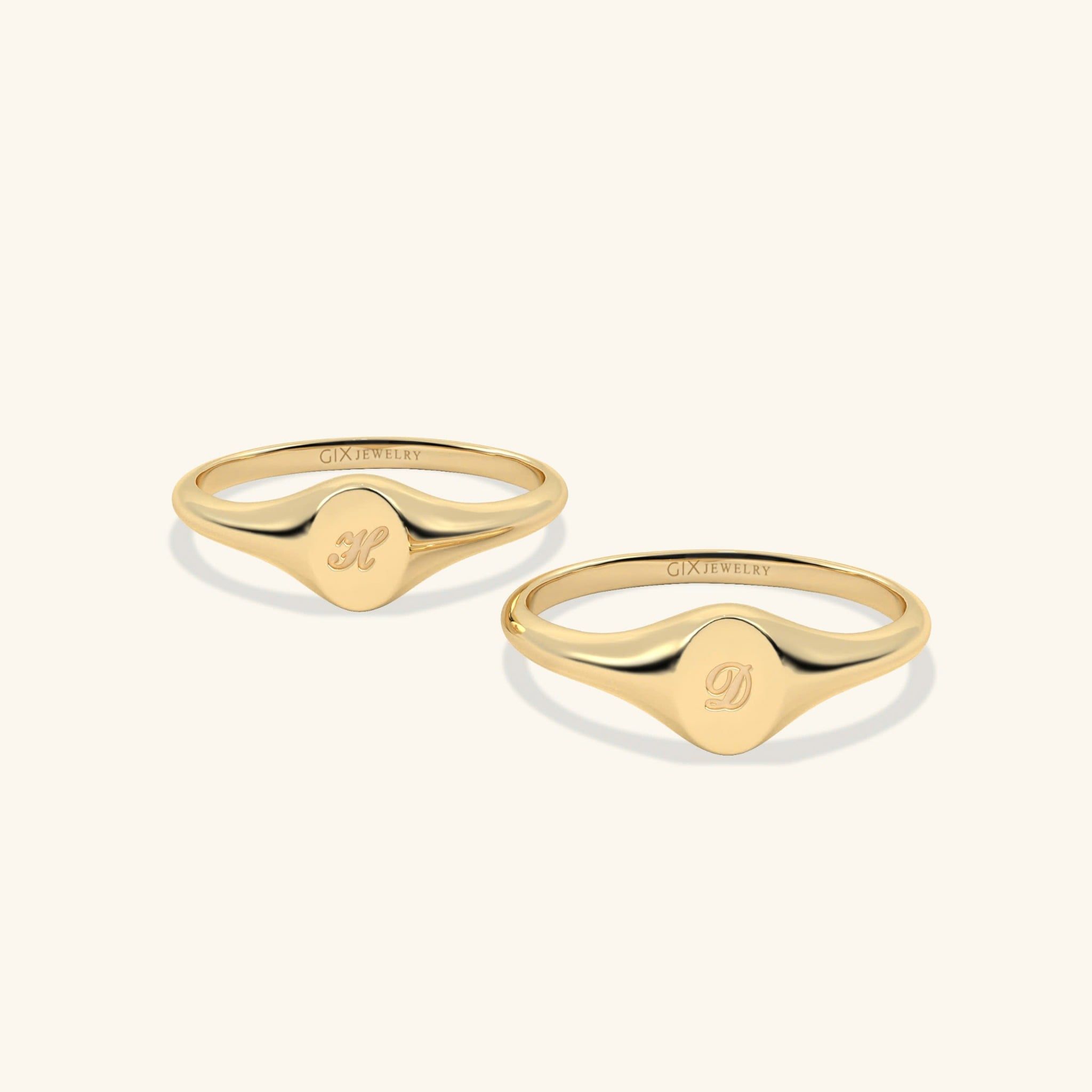 Nhẫn signet nam nữ bạc & vàng 18k - GNN25050161 | Gix Jewel 
