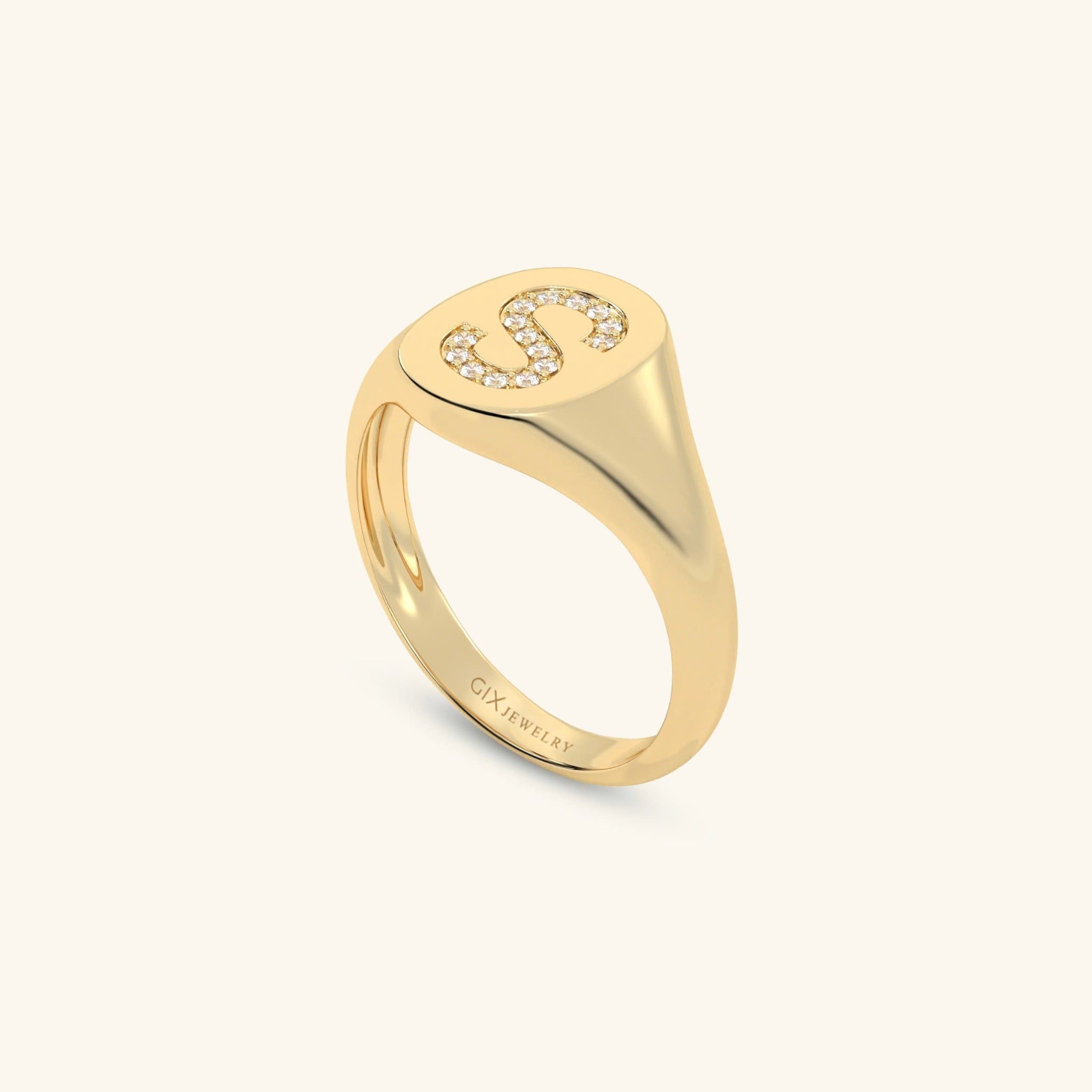  Nhẫn signet nam nữ bạc & vàng 18k - GNN25050160 | Gix Jewel 