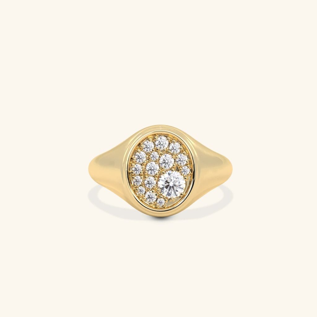  Nhẫn signet nam nữ bạc & vàng 18k - GNN25050164 | Gix Jewel 
