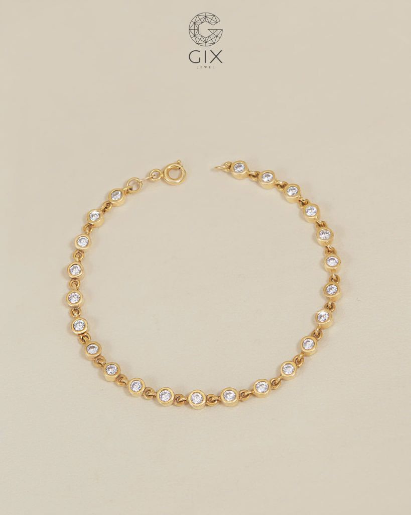  Vòng tay tennis đính đá vàng 18k & bạc đẹp cho nam nữ đeo đôi Gix Jewel 