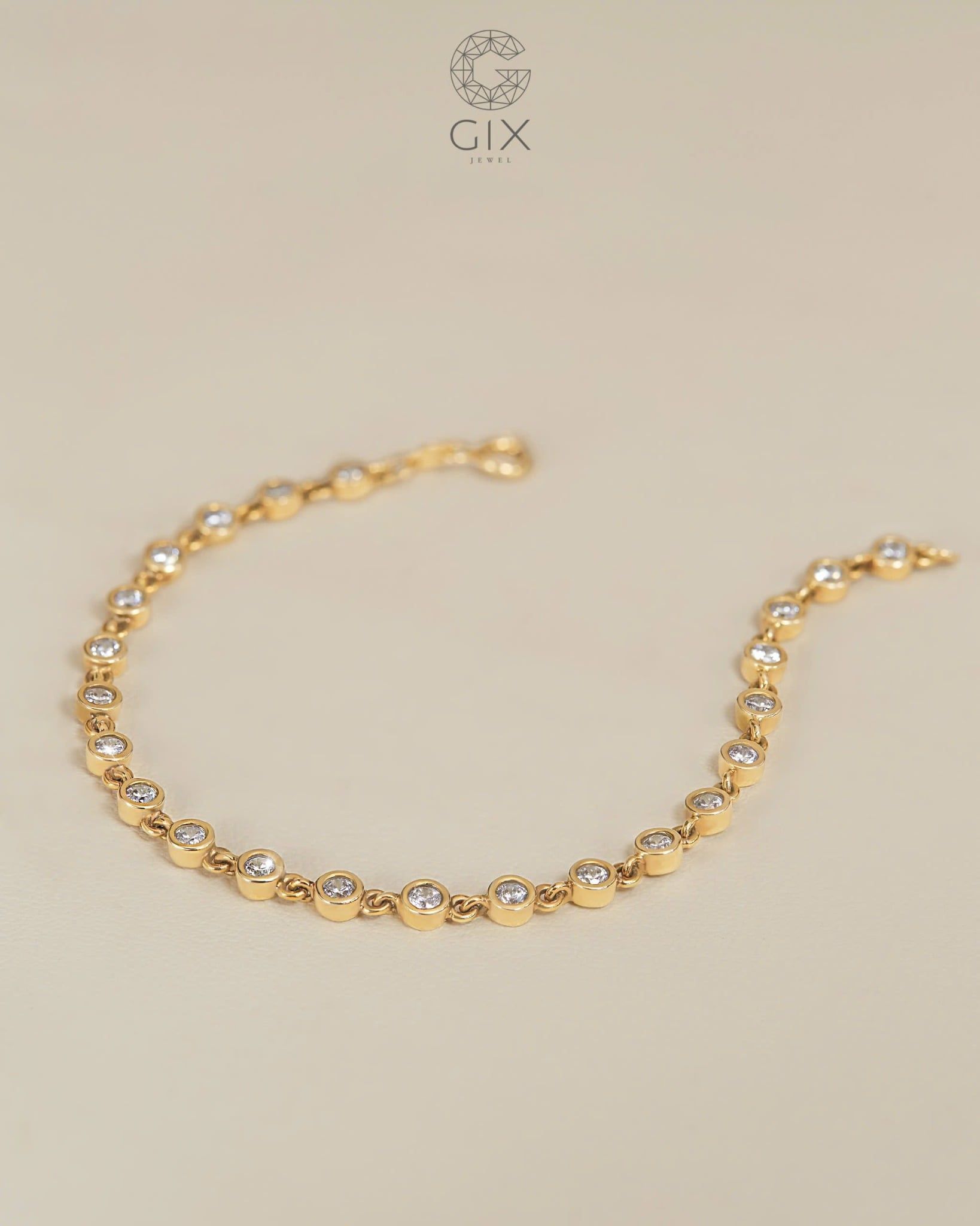  Vòng tay tennis đính đá vàng 18k & bạc đẹp cho nam nữ đeo đôi Gix Jewel 