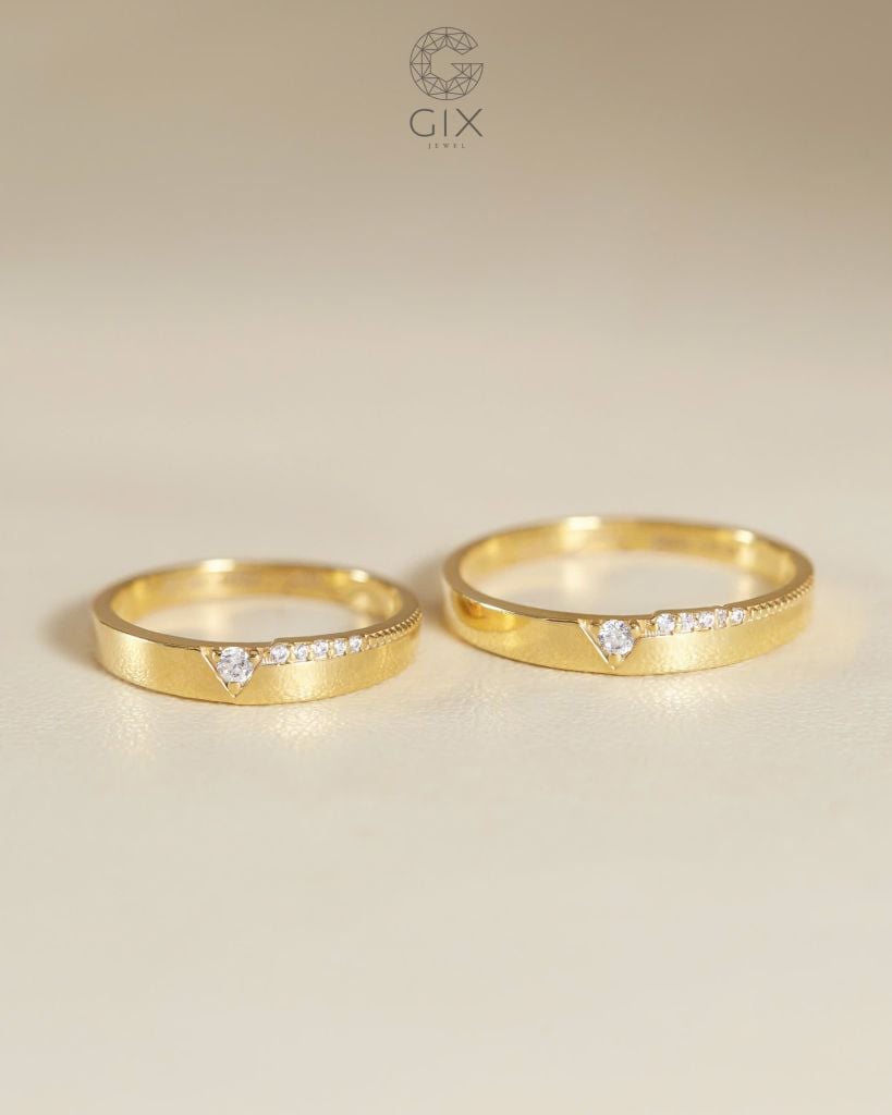 Nhẫn Cưới Trái Tim Vàng 14K Đẹp -GCR25050038