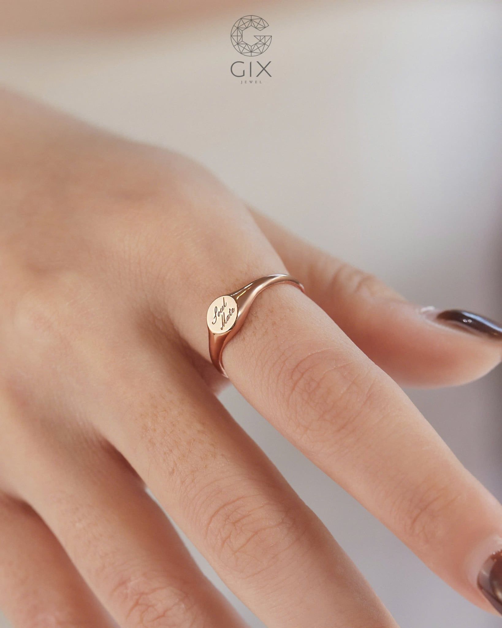  Nhẫn signet nam nữ bạc & vàng 18k - GNN25050166 | Gix Jewel 