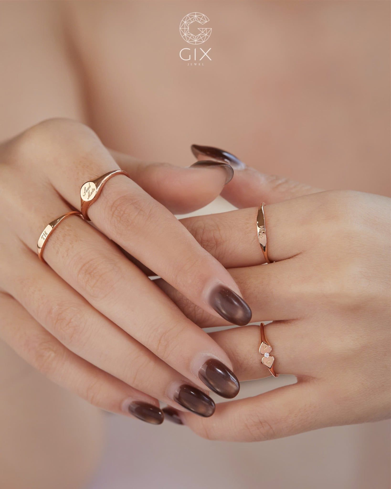  Nhẫn signet nam nữ bạc & vàng 18k - GNN25050166 | Gix Jewel 