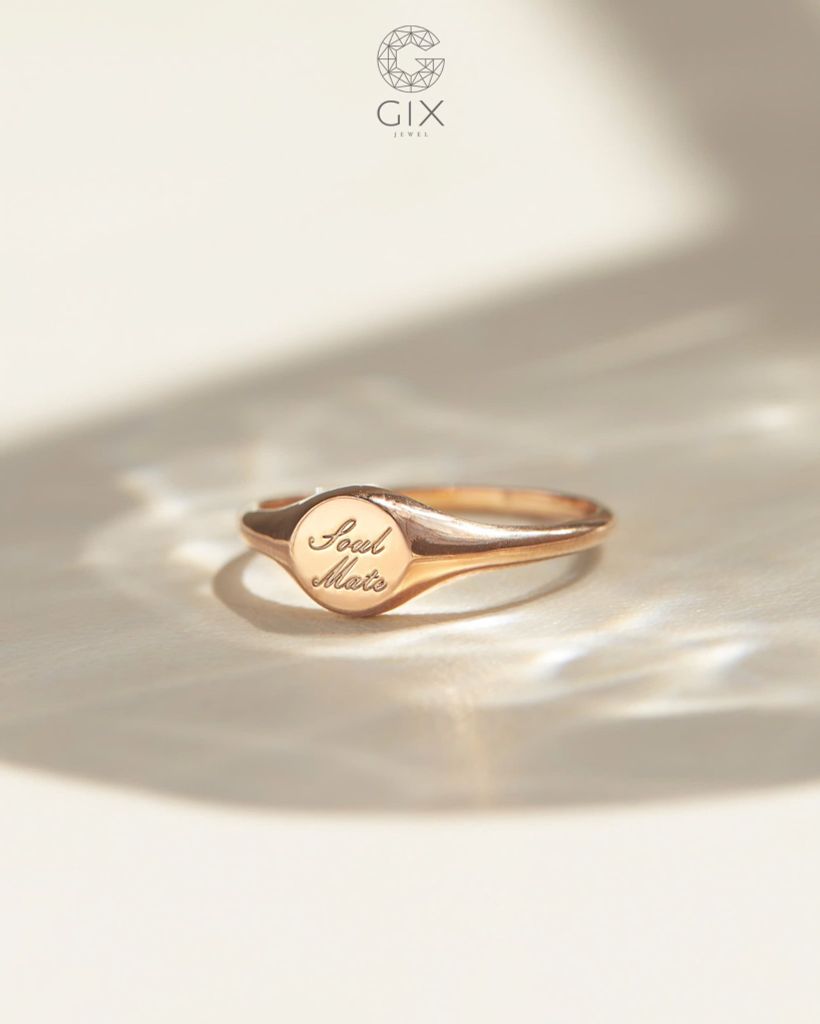  Nhẫn signet nam nữ bạc & vàng 18k - GNN25050166 | Gix Jewel 