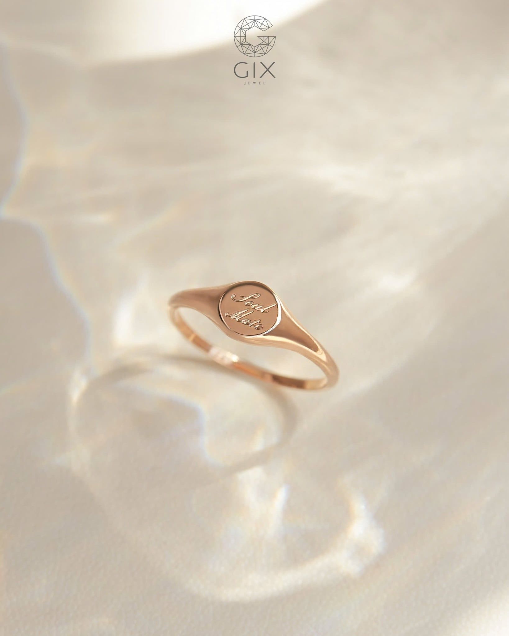  Nhẫn signet nam nữ bạc & vàng 18k - GNN25050166 | Gix Jewel 