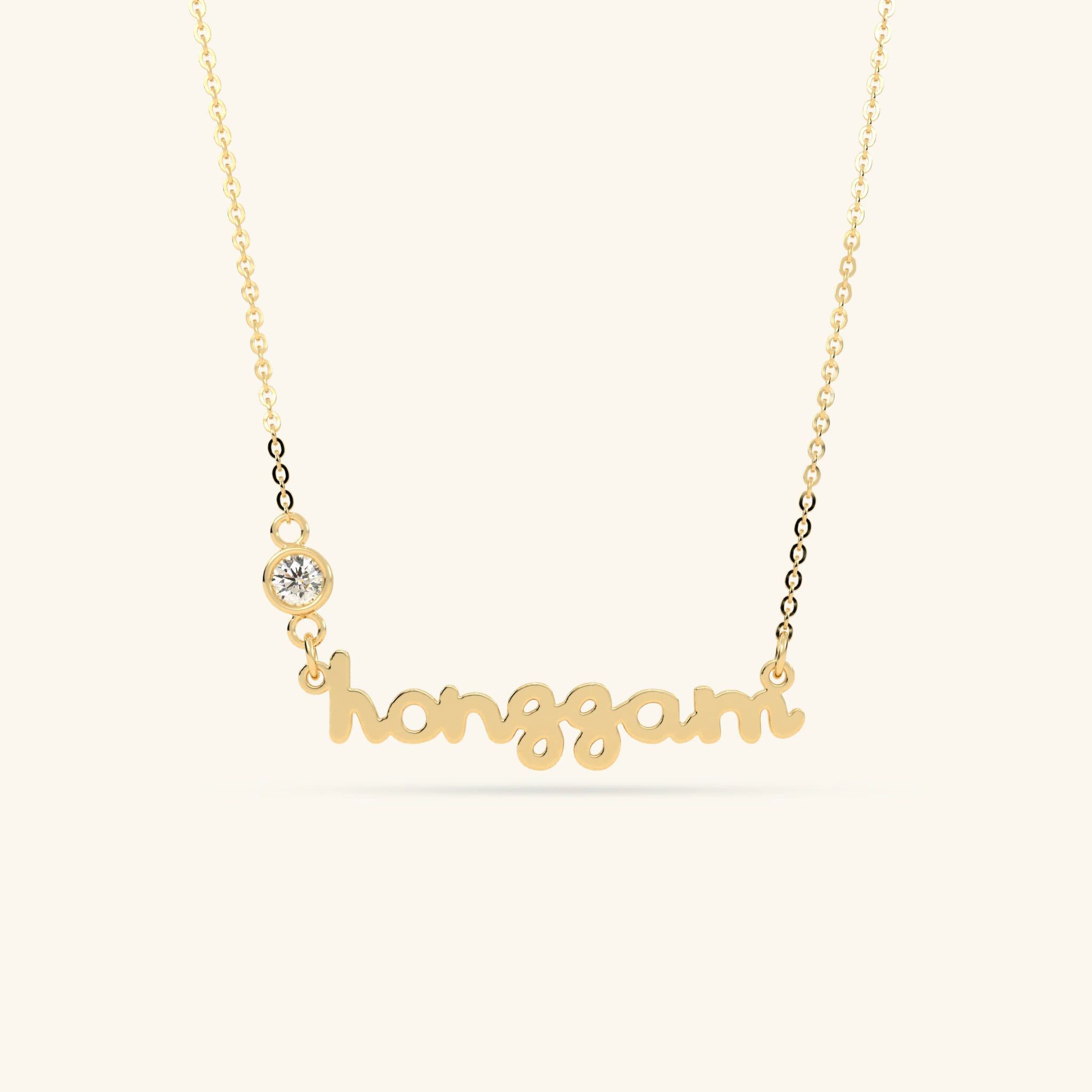  Dây chuyền tên cho nam nữ bạc 925 & vàng tây 18k đính đá birthstone | Gix Jewel 