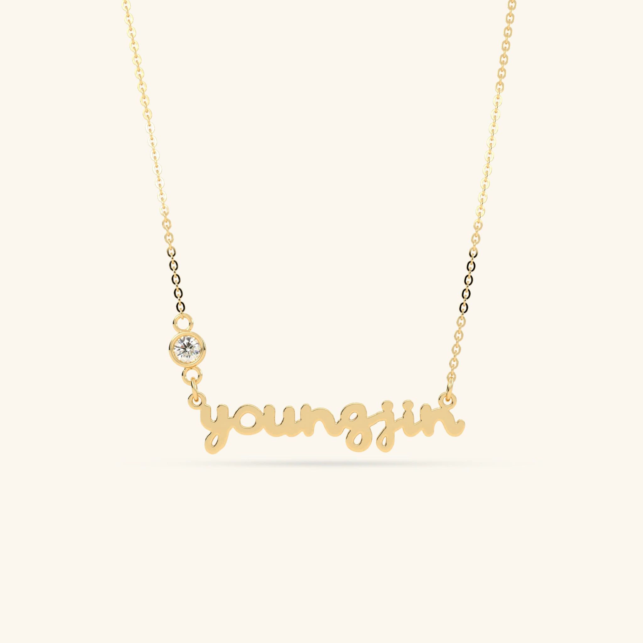  Dây chuyền tên cho nam nữ bạc 925 & vàng tây 18k đính đá birthstone | Gix Jewel 