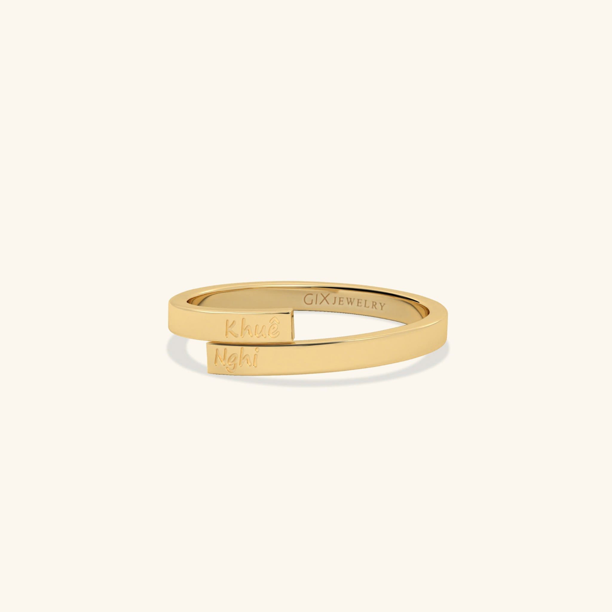  Nhẫn khắc chữ đai mảnh đơn giản - GNN25050174  | Gix Jewel 
