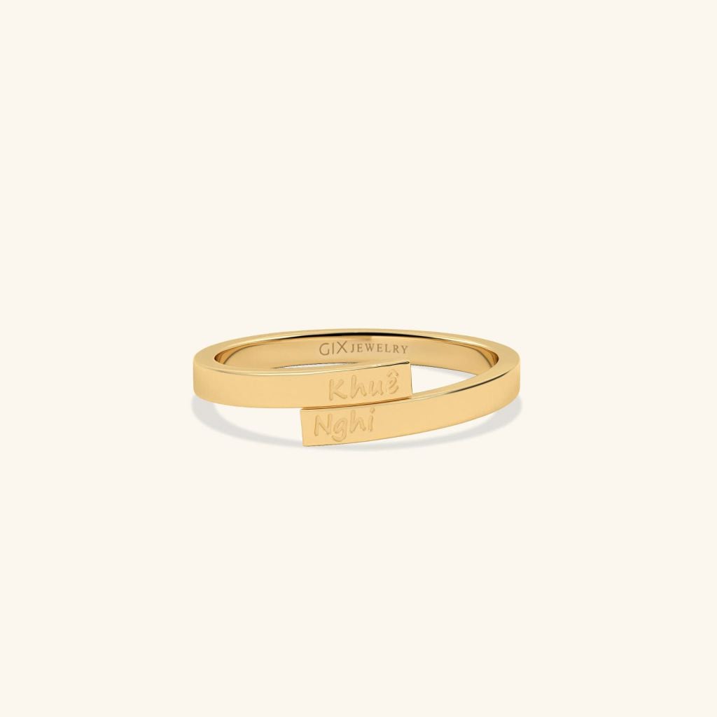  Nhẫn khắc chữ đai mảnh đơn giản - GNN25050174  | Gix Jewel 