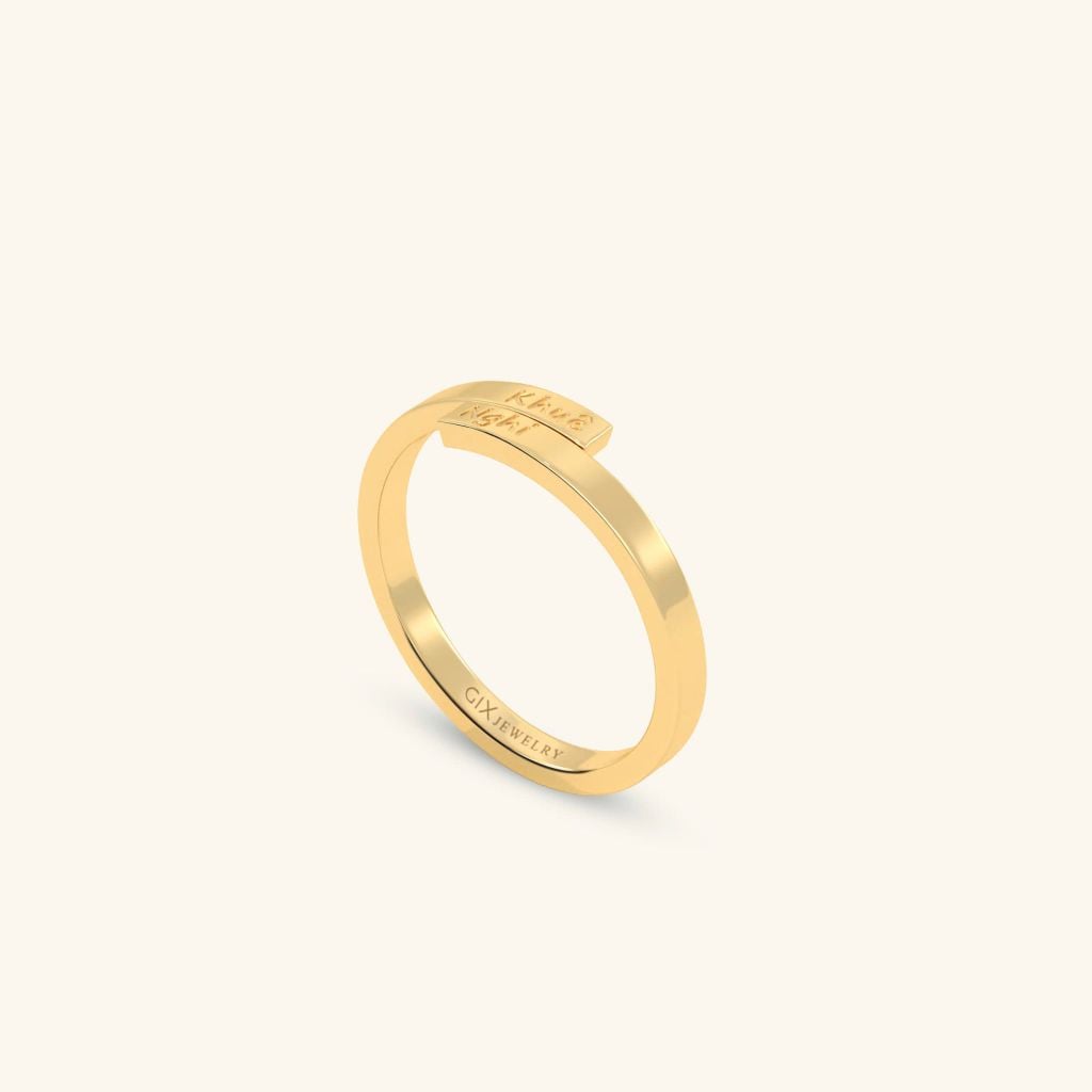 Nhẫn khắc chữ đai mảnh đơn giản - GNN25050174  | Gix Jewel 