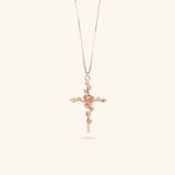  Dây chuyền thánh giá tạo dáng hình hoa hồng độc đáo | Gixjewel 