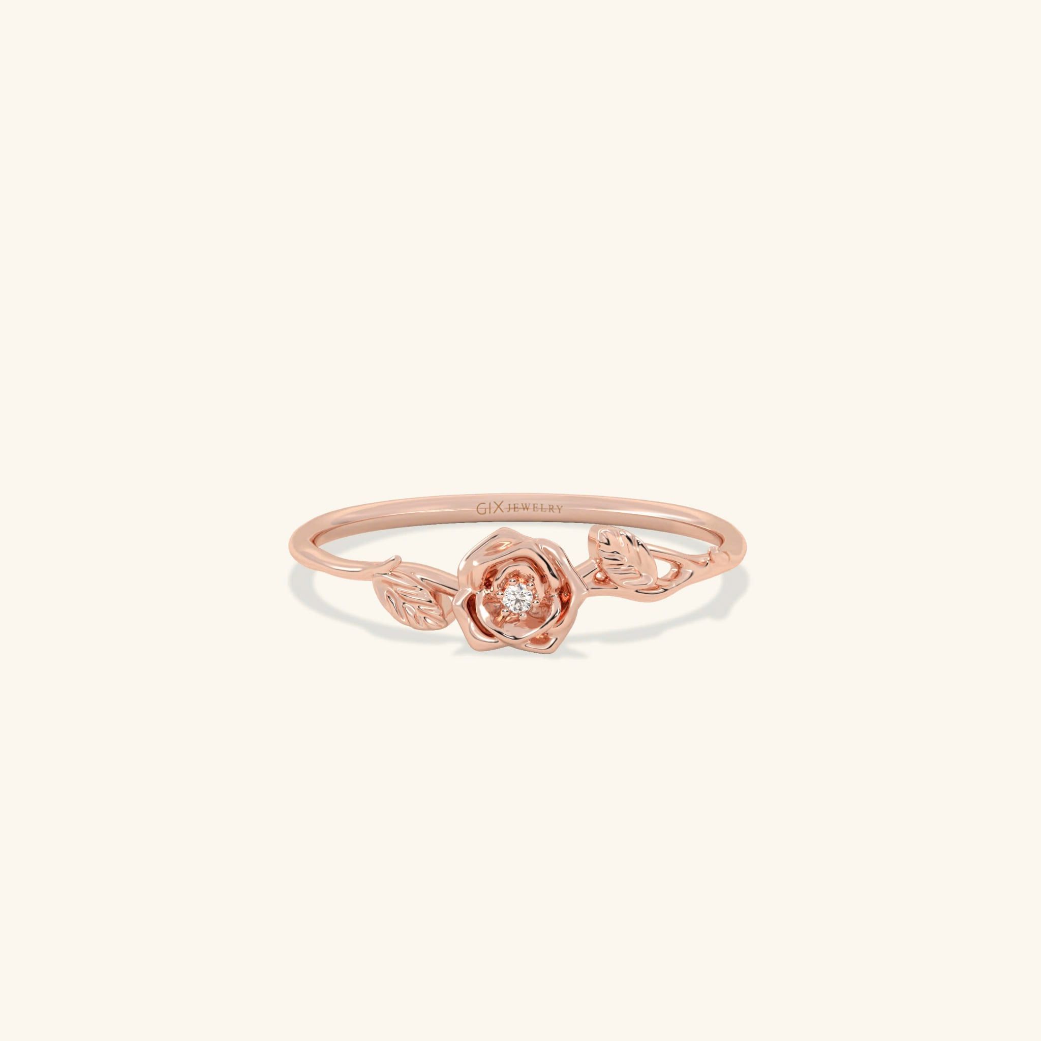  Nhẫn vàng 18k nữ hình hoa hồng đẹp | Gix Jewel 