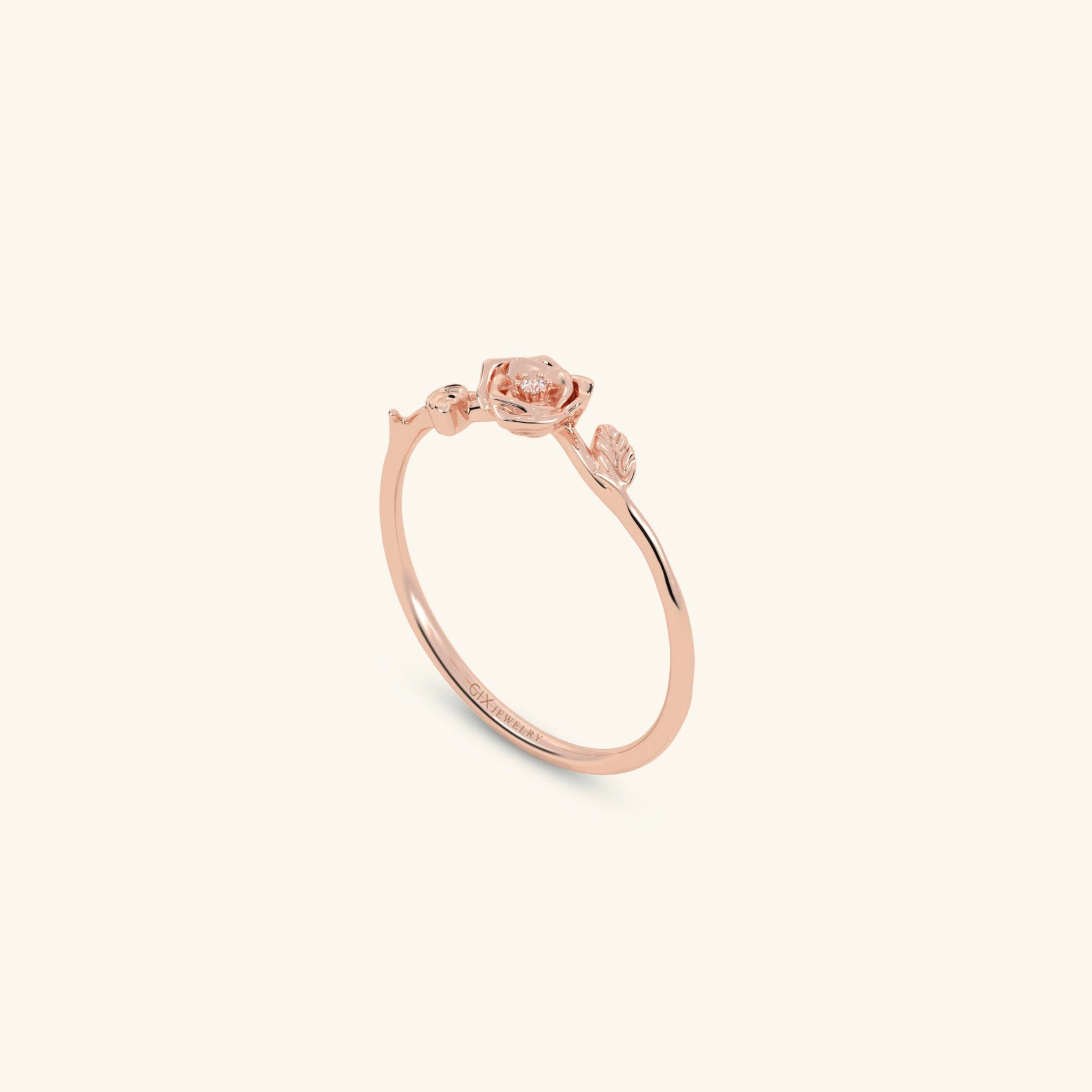  Nhẫn vàng 18k nữ hình hoa hồng đẹp | Gix Jewel 