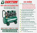  [TẶNG VOUCHER GIẢM GIÁ] Máy nén khí không dầu DEKTON DK-AC3950PRO 