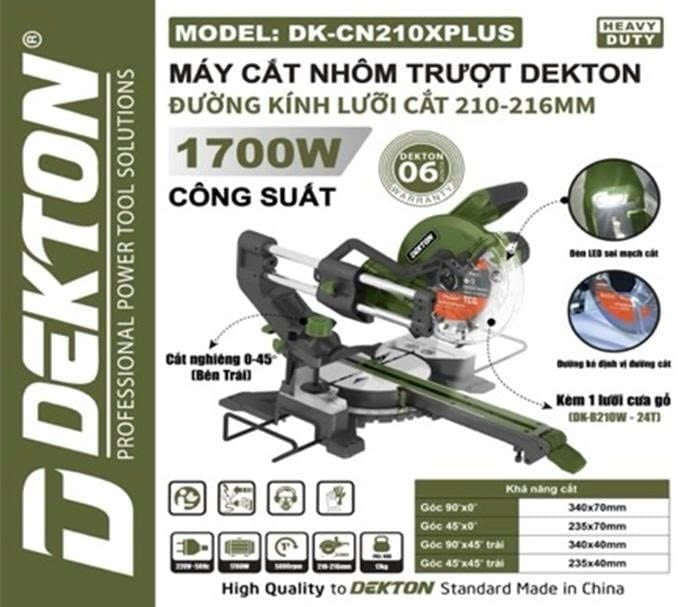  (LIÊN HỆ) Máy cắt nhôm trượt DEKTON DK - CN210XPLUS 