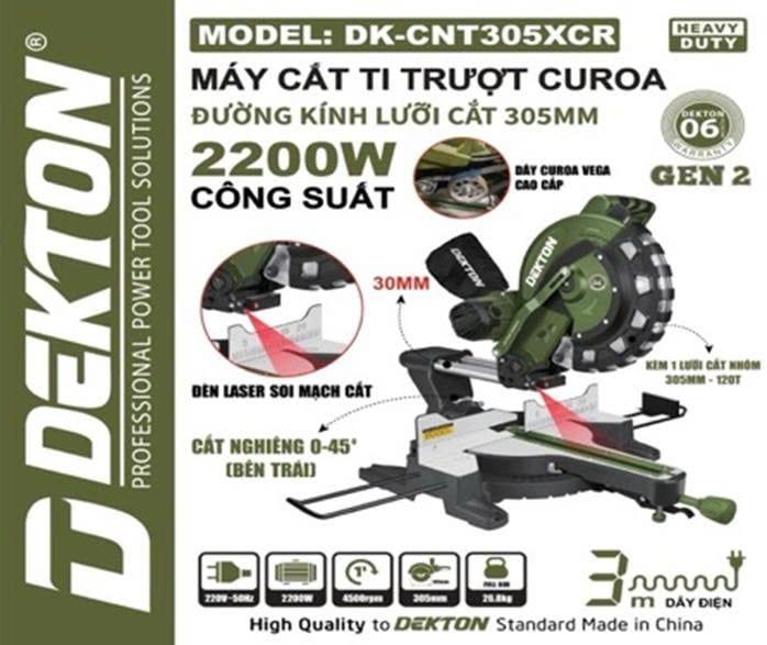  (LIÊN HỆ) Máy cắt nhôm trượt curoa DEKTON DK - CNT305XCR 