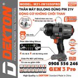  Máy siết bulong dùng pin DEKTON M21-IW 1650 PRO 
