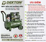 (LIÊN HỆ) Máy nén khí không dầu DEKTON DK - AC3930XPRO 