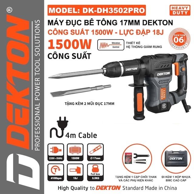  Máy đục bê tông Dekton DK - DH3502PRO / DK - DH3502XPRO 