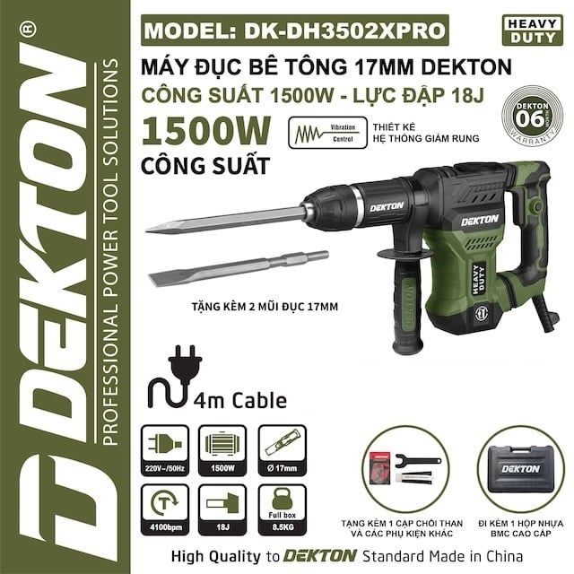  Máy đục bê tông Dekton DK - DH3502PRO / DK - DH3502XPRO 