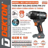  Máy siết bulong dùng pin DEKTON M21 - IW 1001 PLUS 