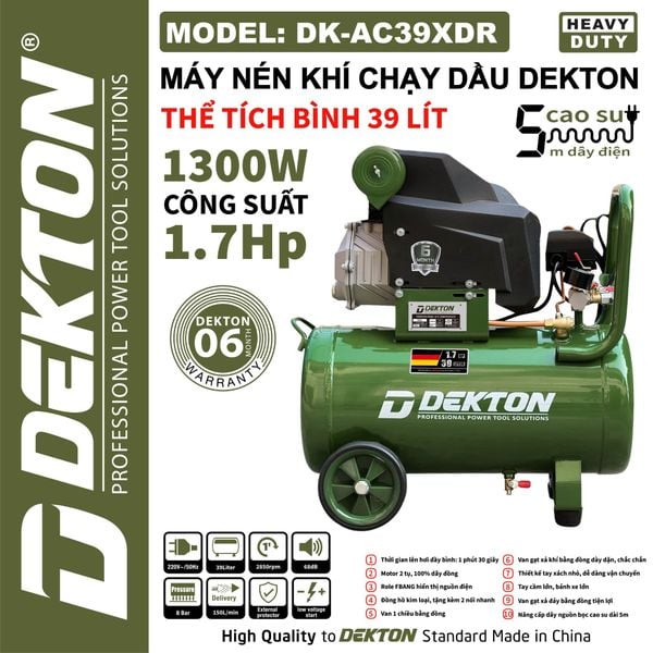  (Voucher Giảm Giá) Máy nén khí chạy dầu Dekton DK - AC39XDR 