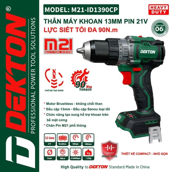  Máy khoan Pin Dekton - M21 - ID1390CP 