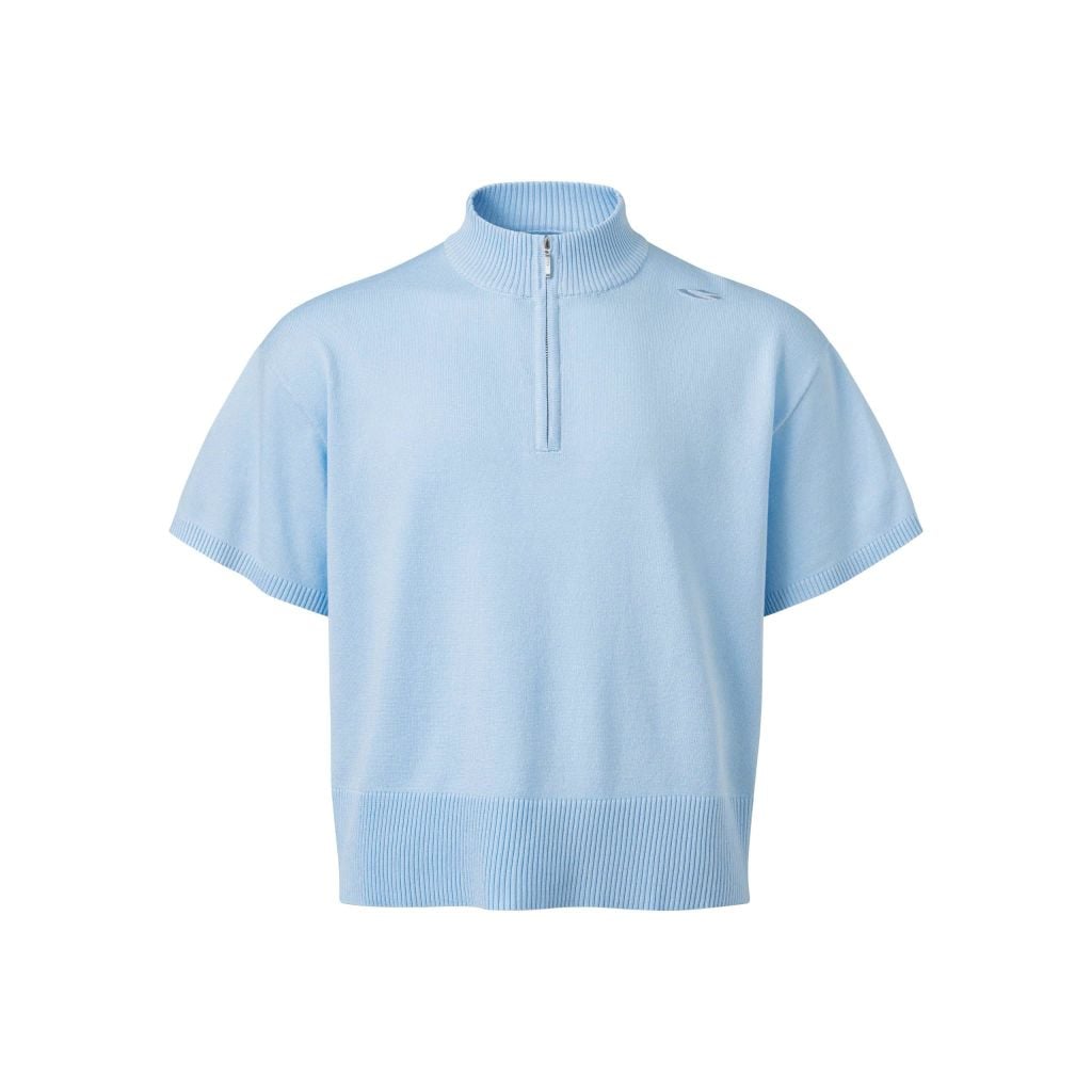 HALF-ZIP KNIT TEE / ICY