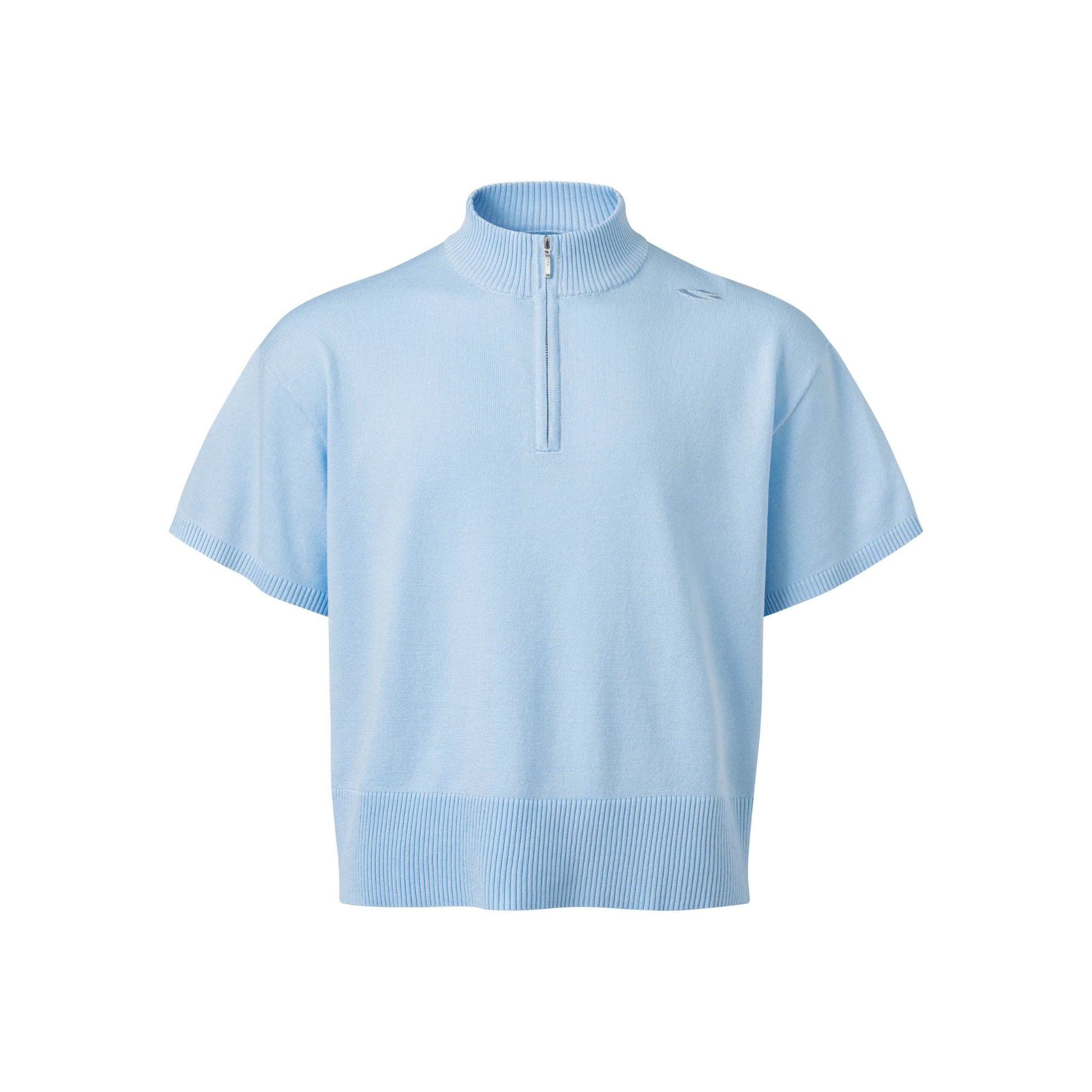 HALF-ZIP KNIT TEE / ICY