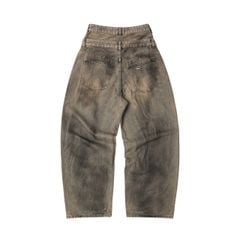 DOUBLE-WAISTED BAGGY JEANS / MOONROCK