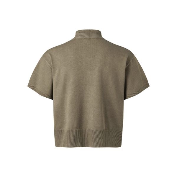  HALF-ZIP KNIT TEE / MUD 