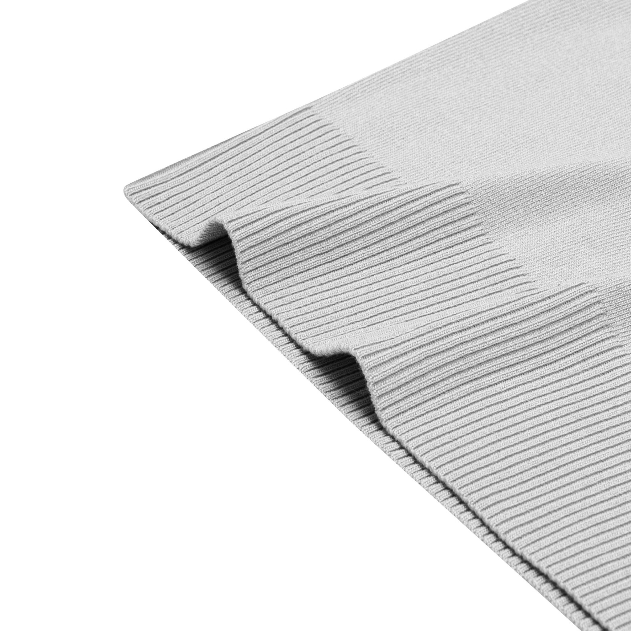 HALF-ZIP KNIT TEE / SMOKE