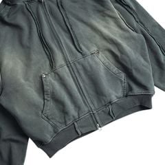 DOUBLE HOOD ZIP HOODIE / MOSS