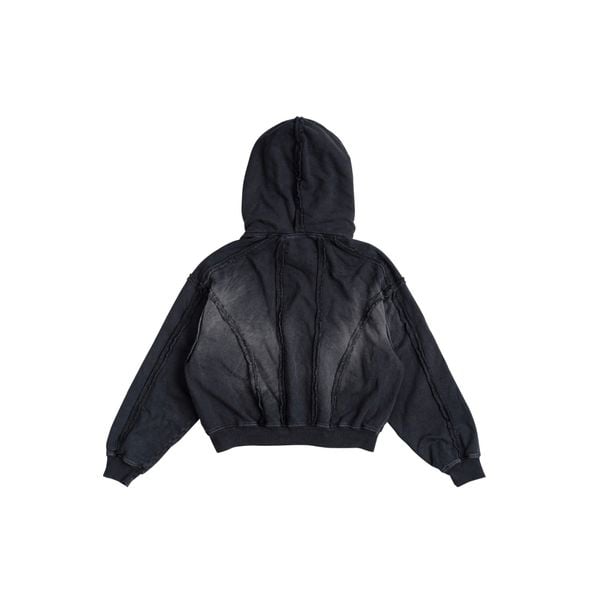 DOUBLE HOOD ZIP HOODIE / CHARCOAL 