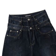 DOUBLE-WAISTED BAGGY JEANS / COALROCK