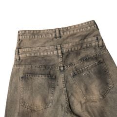 DOUBLE-WAISTED BAGGY JEANS / MOONROCK