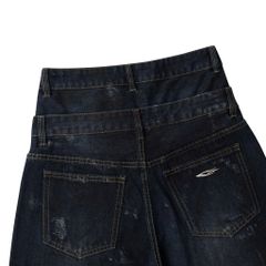 DOUBLE-WAISTED BAGGY JEANS / COALROCK