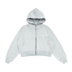LOGO BOXY FULLZIP HOODIE / GREY