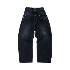 DOUBLE-WAISTED BAGGY JEANS / COALROCK