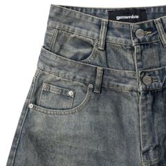 DOUBLE-WAISTED BAGGY JEANS / BLUEROCK