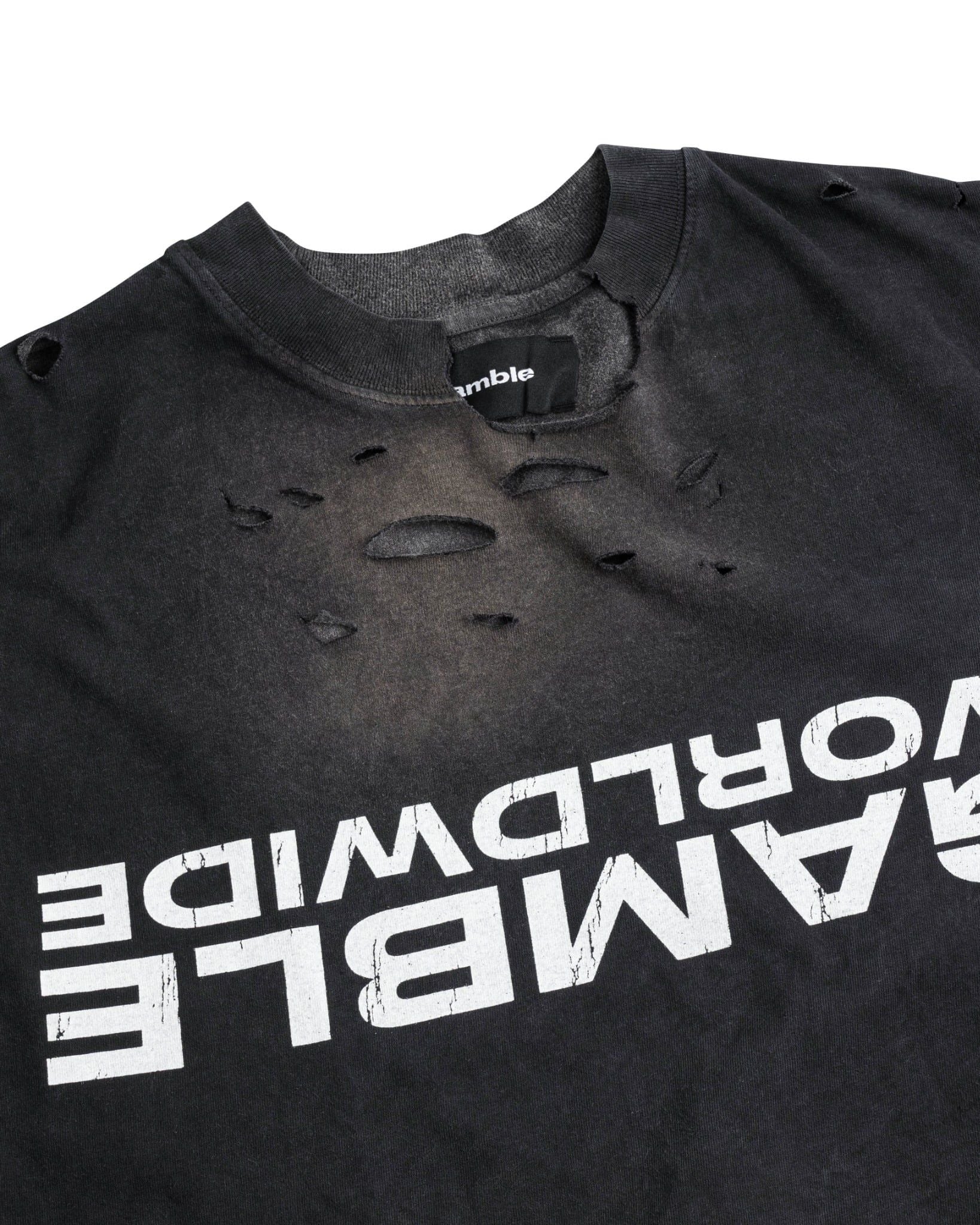 UPSIDE DOWN TEE / CHARCOAL