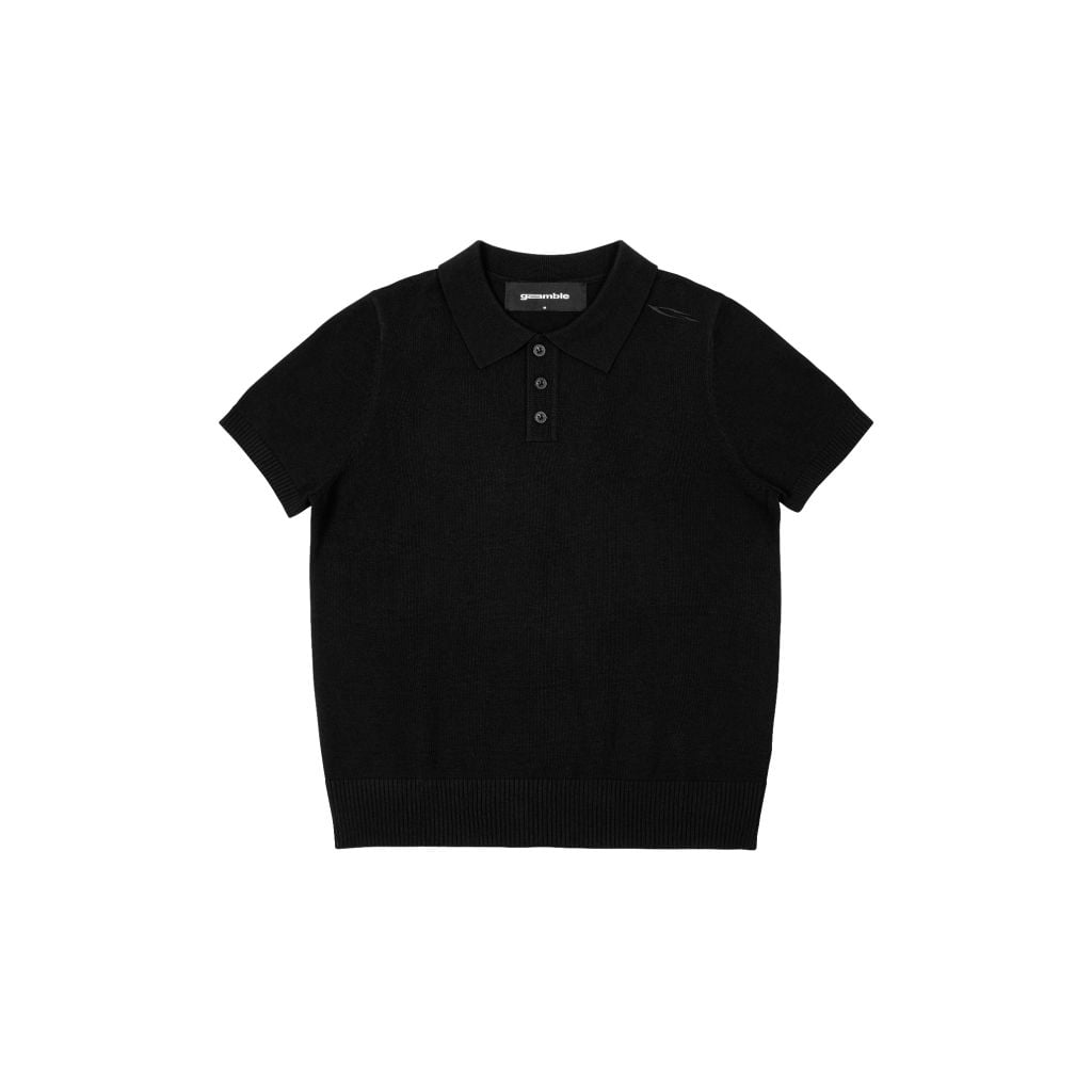 POLO KNIT TEE / BLACK