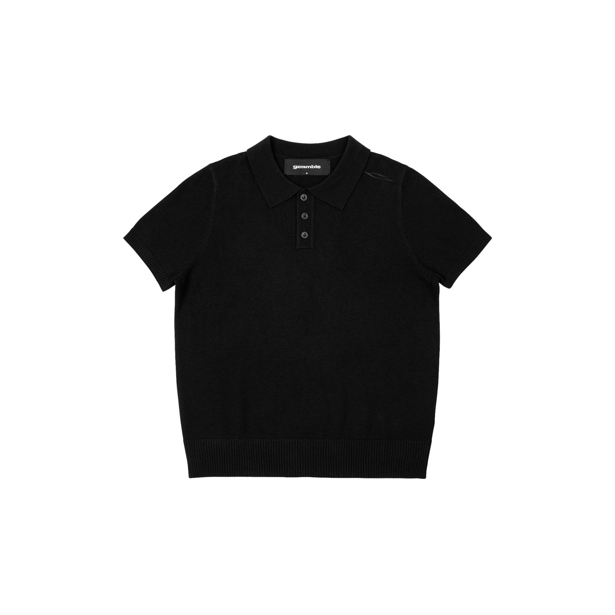 POLO KNIT TEE / BLACK