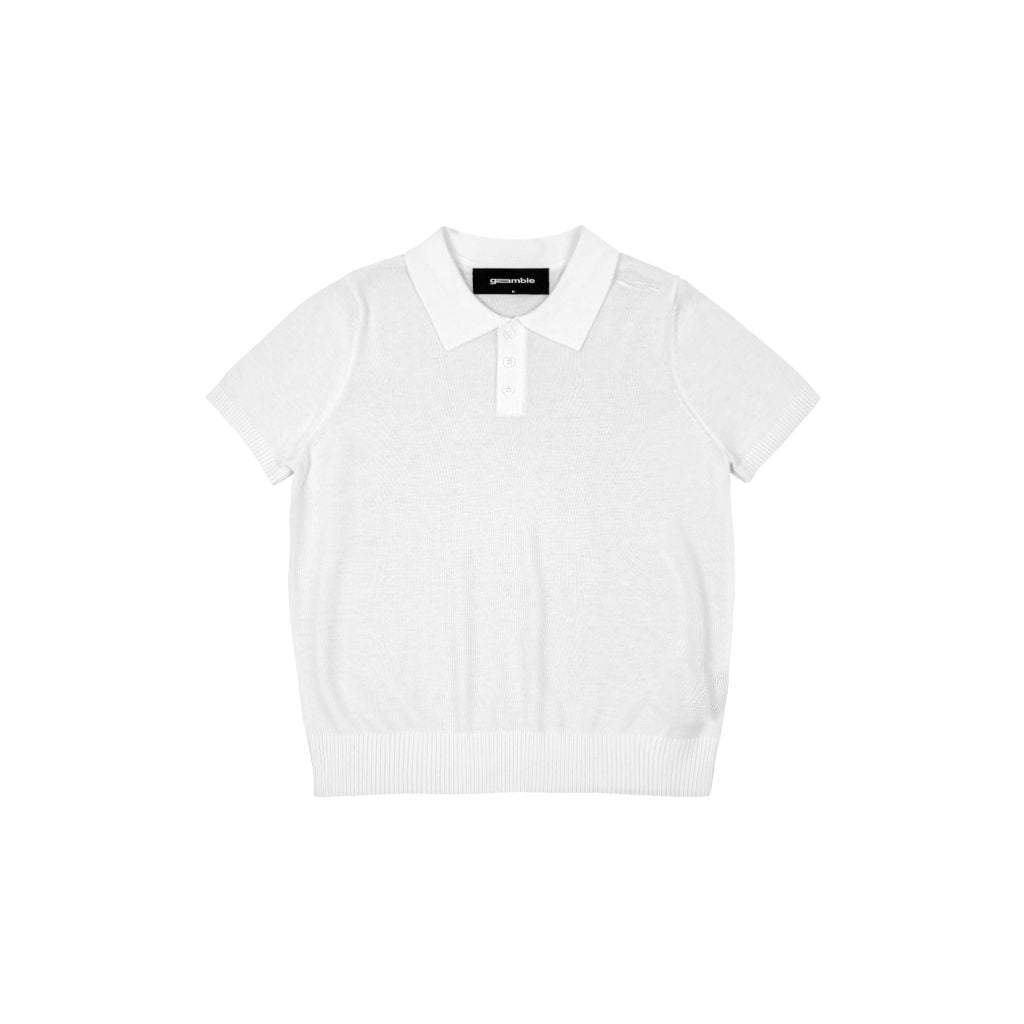 POLO KNIT TEE / WHITE