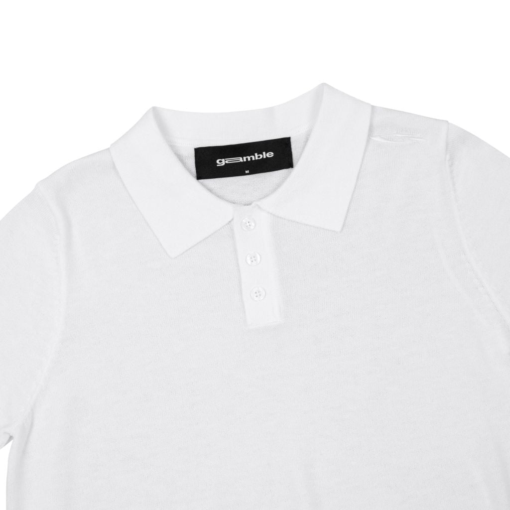 POLO KNIT TEE / WHITE