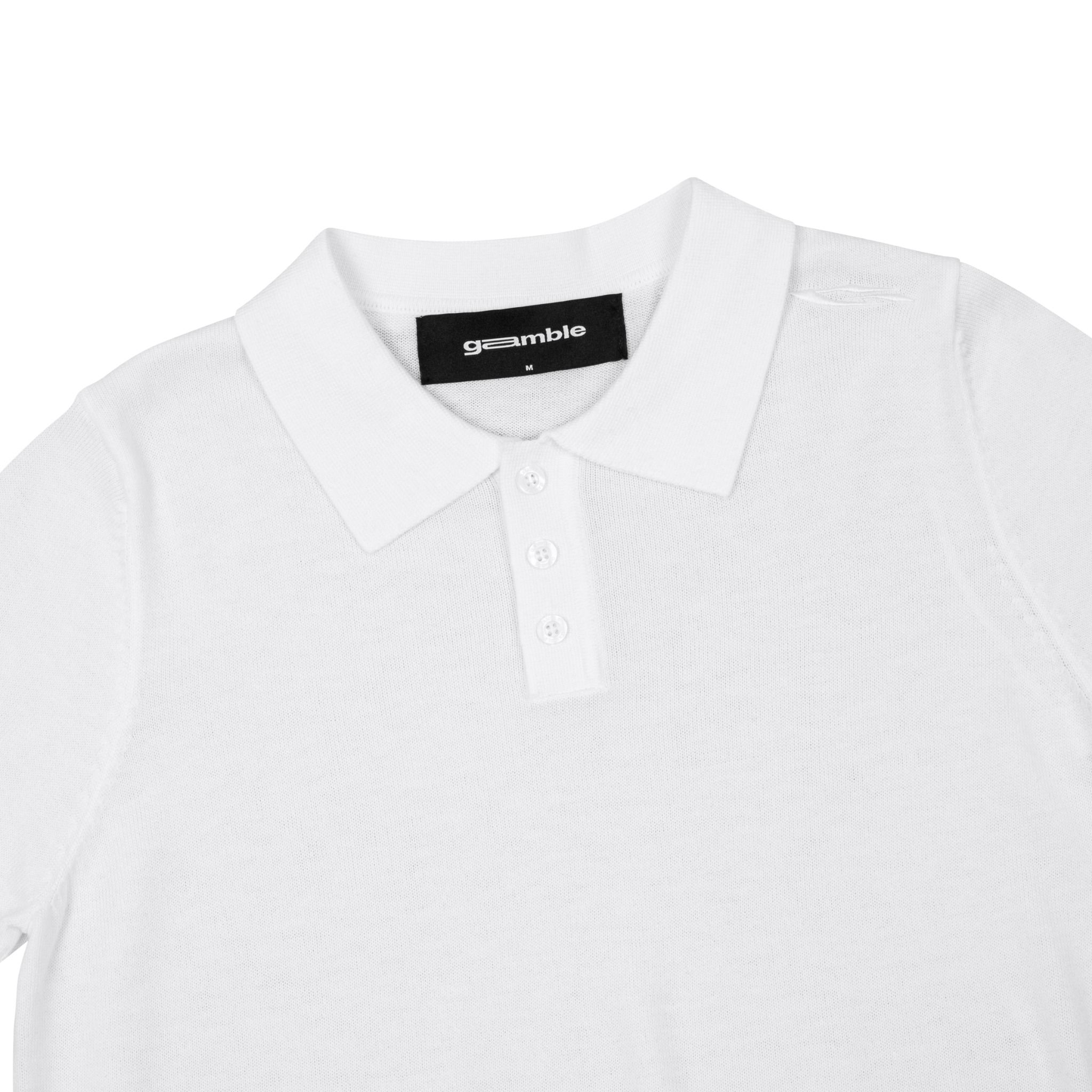 POLO KNIT TEE / WHITE